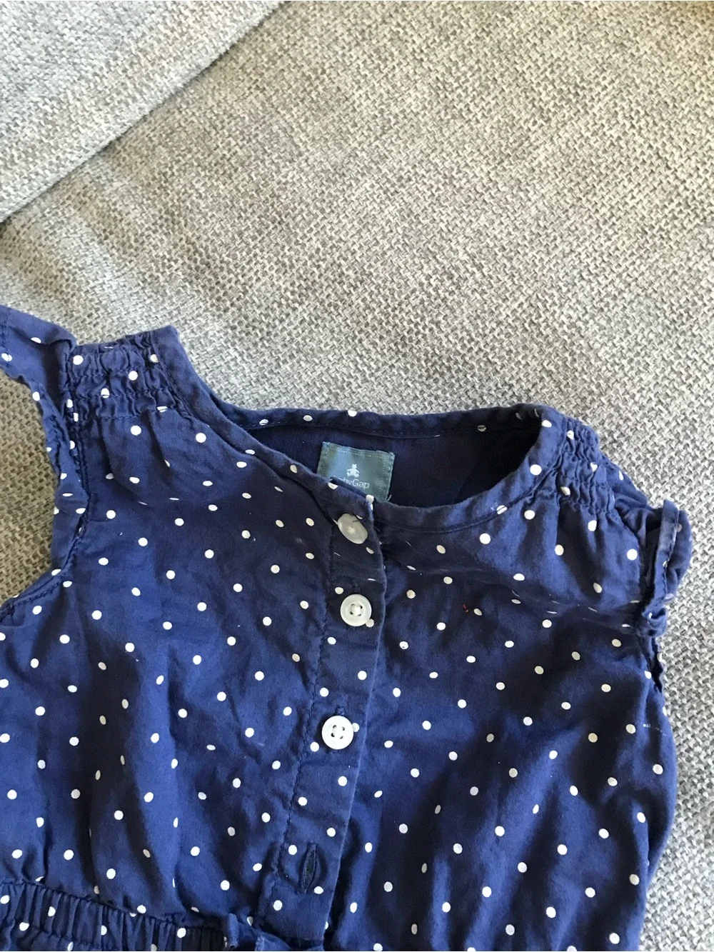GAP Navy Blue Polka Dot Girls Romper